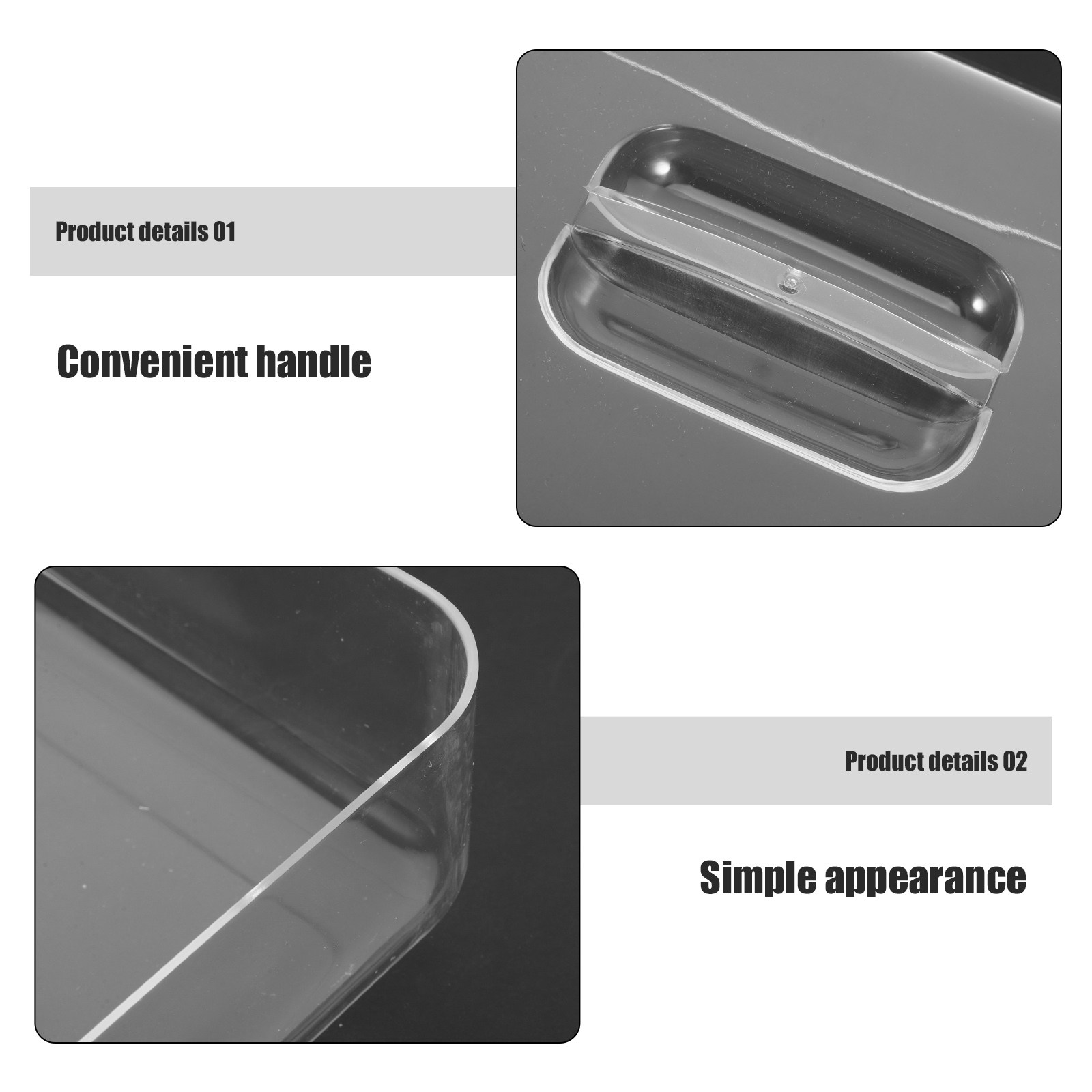 2Pcs Clear Acrylic Rectangular - Plastic Dome Clear ulasan dan harga