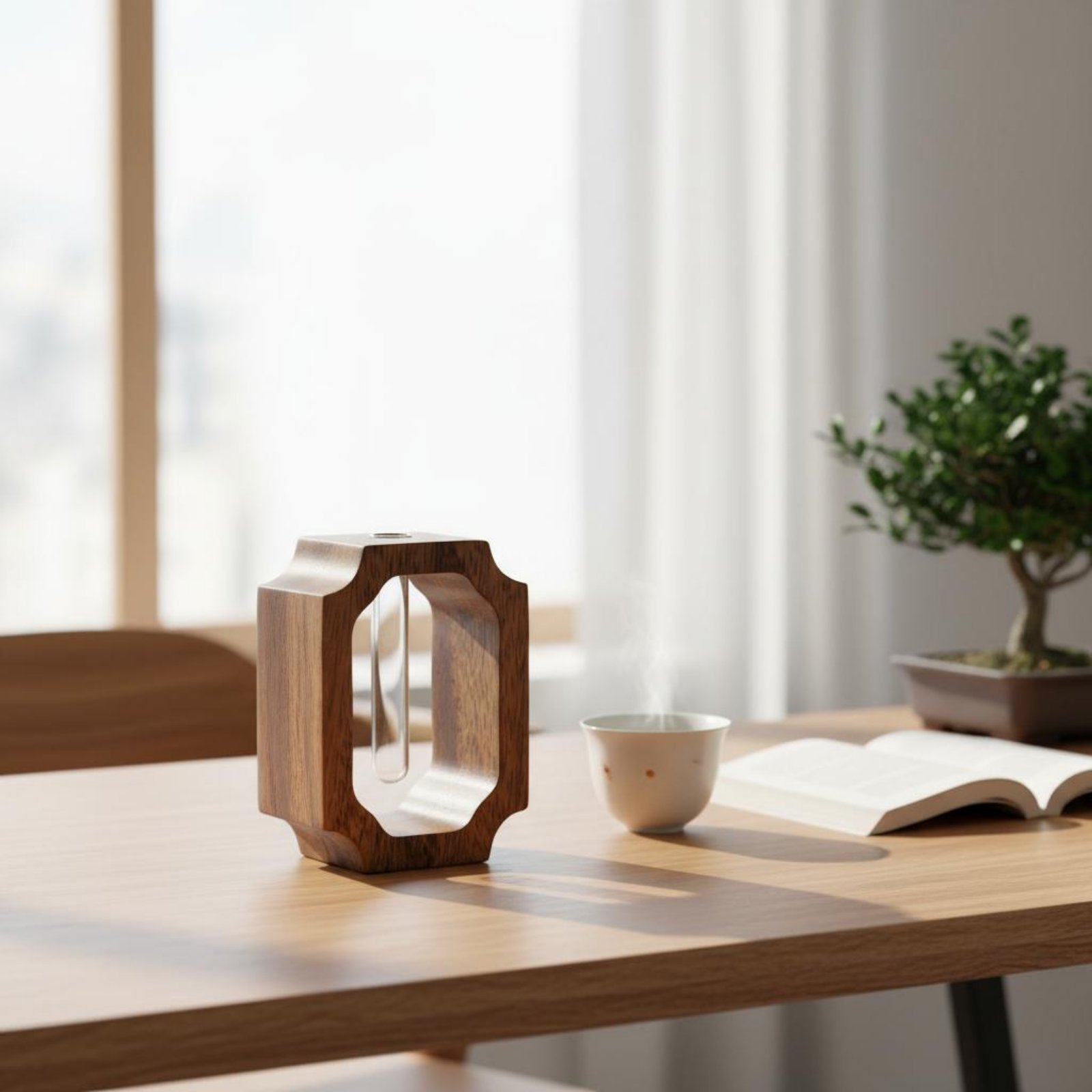 Walnut Wood Vase Easy to Clean - Propagation Station Vase ulasan dan harga