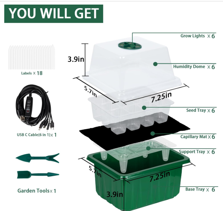 Reusable Plastic 6 Pack 72 Cel - Humidity Dome Kit ulasan dan harga